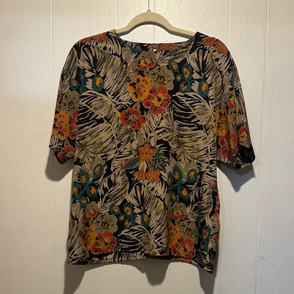 Nicola petites vintage top‎ size M floral tropical
